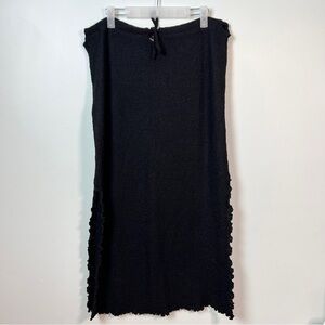 La Mesa Alpaca Wool Bouclé Skirt Black Size Medium Made in Peru